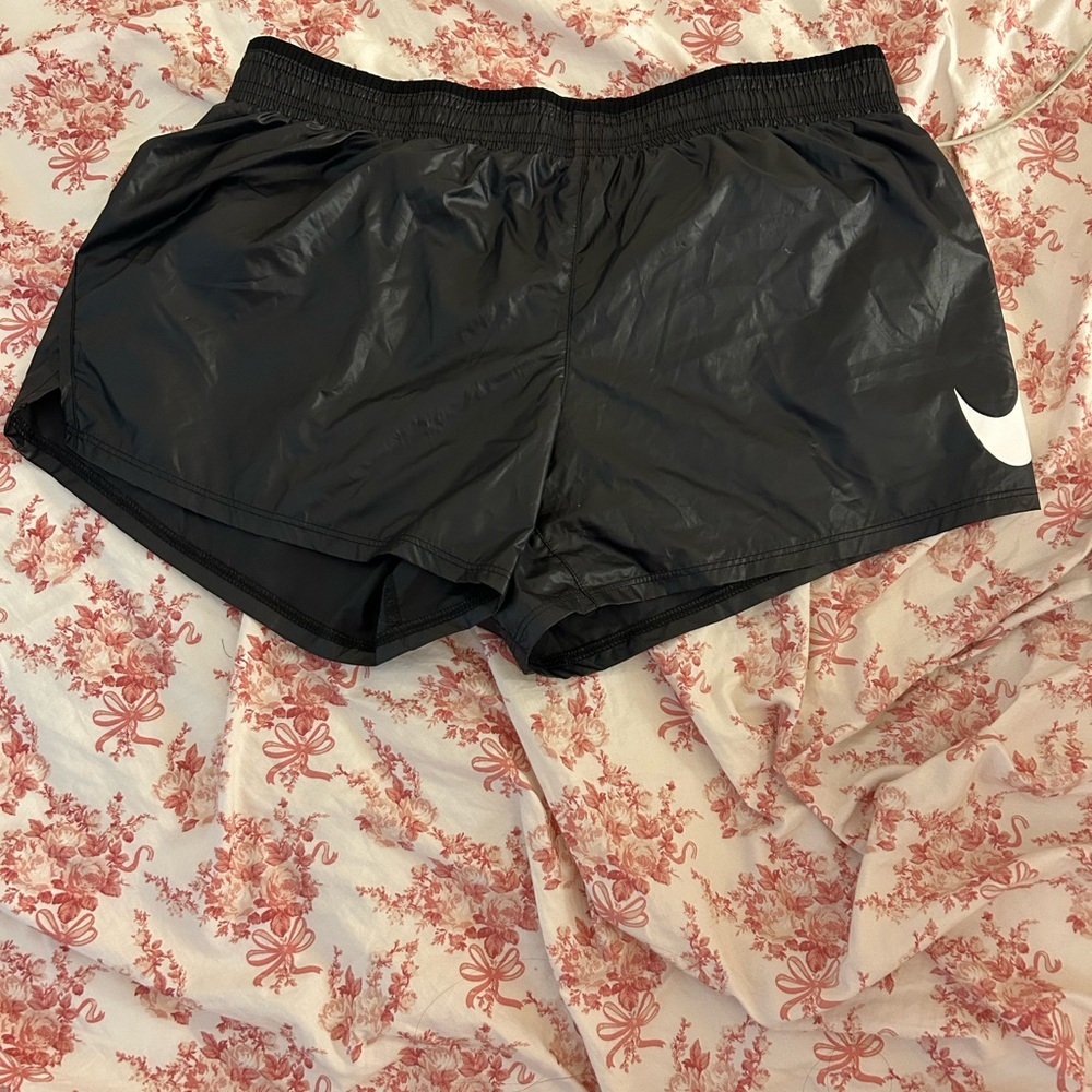 Nike Women's Black and White Athletic Shorts